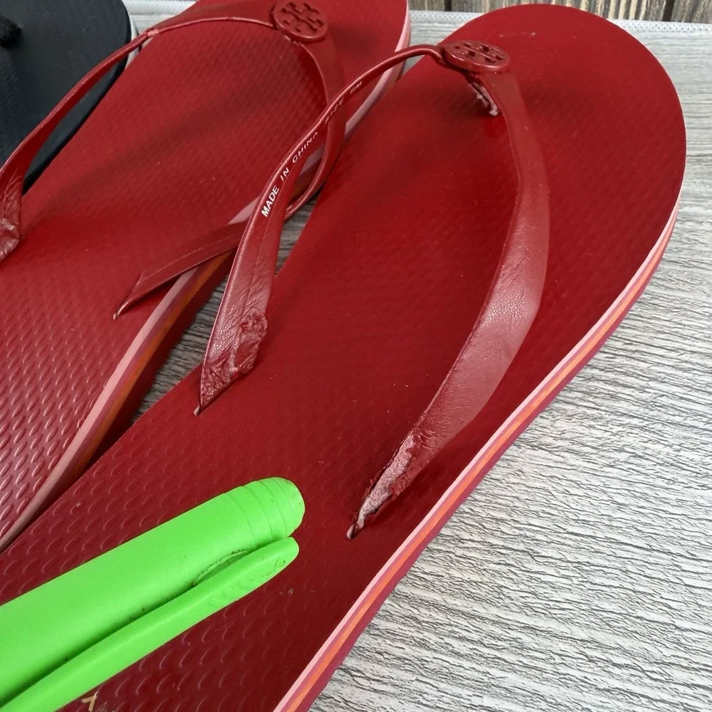 Troy Burch 2 pairs Flip Flops Thong sandals size 8 READ Description